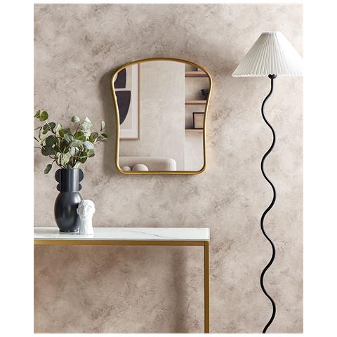 Specchio Noth 45 Cm 53 Cm Metallo Oro - Foto 1