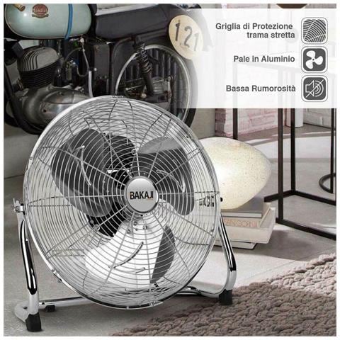 Ventilatore Da Terra Acciaio 90 W Pale Alluminio 45 Cm 3 Velocita Oscillante - Foto 4