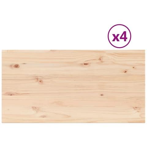 Piani Tavolo 4 Pz 90x45x2,5 Cm Rettangolare Legno Massello Pino - Foto 2