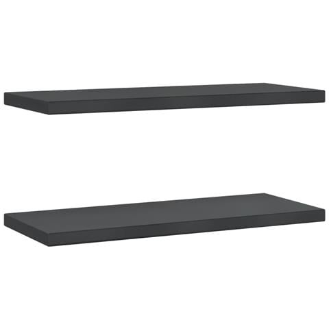 Mensole a Muro 2 pz 75x30x3 cm Nero in Acciaio Inossidabile - Foto 2