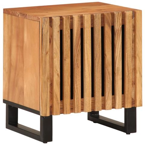 Comodini 2pz 40x34x46 Cm In Legno Massello Di Acacia - Foto 2