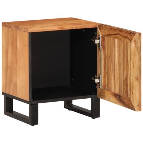 Comodini 2pz 40x34x46 Cm In Legno Massello Di Acacia - Foto 3