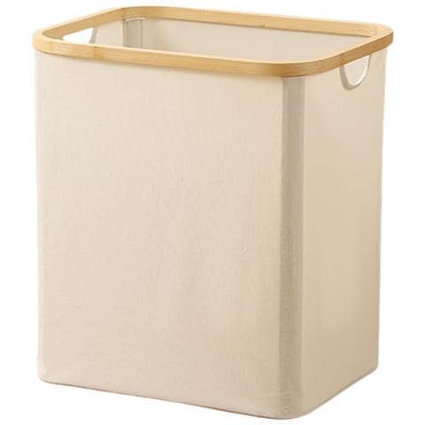 Cesto Portabiancheria Pieghevole Con Coperchio, Beige  L - Foto 1