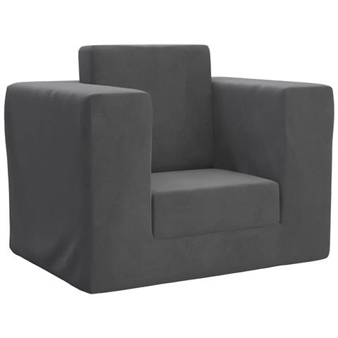 Divano Letto per Bambini Antracite in Morbido Peluche - Foto 1