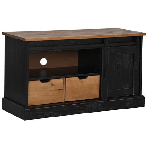 Mobile Porta Tv Halden Con Anta Scorrevole Nero 110x40x60 Cm - Foto 2