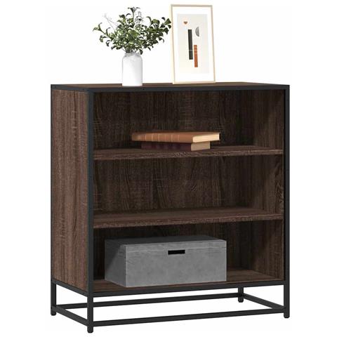 Credenza Rovere Marrone 68x35x76 Cm In Truciolato E Metallo - Foto 1