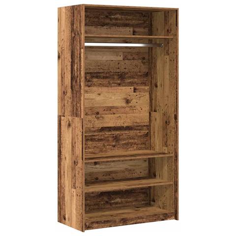 Armadio Legno Antico 100x50x200 Cm In Legno Multistrato - Foto 2