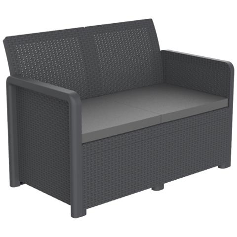 Nassau Mobili Da Giardino In Resina A 4 Posti Con Tavolino Grigio - Foto 2