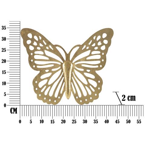 Decorazione In Metallo 3d Farfalla - Oro - Metallo - 43x2x35 Cm - Foto 6