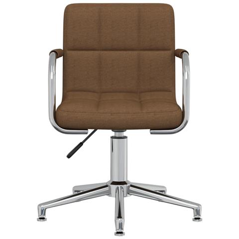 Sedia Da Pranzo Girevole Marrone In Tessuto - Foto 1