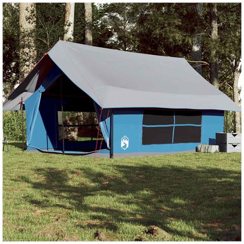 Tenda da Campeggio per 5 Persone Blu Impermeabile - Foto 1