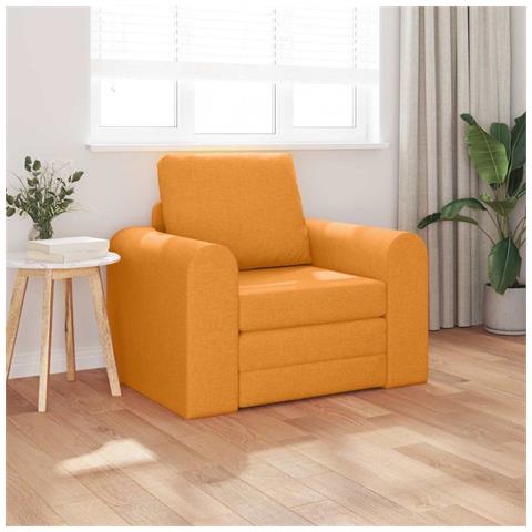 Divano Letto a Terra 2-in-1 Giallo Scuro 98x71x83 cm Tessuto - Foto 2