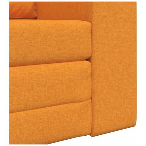 Divano Letto a Terra 2-in-1 Giallo Scuro 98x71x83 cm Tessuto - Foto 9