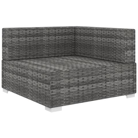 Lusso Casadino -  Poltrona Modulare Ad Angolo 1 Pz Con Cuscini Polyrattan Grigio - Foto 1