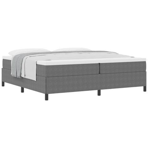 Struttura Letto Grigio Chiaro 200x200 cm Tessuto in Corduroy - Foto 1