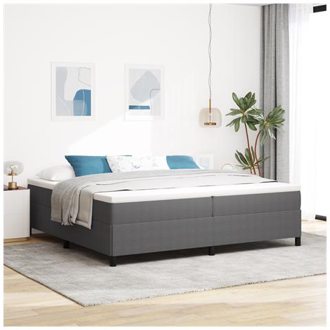 Struttura Letto Grigio Chiaro 200x200 cm Tessuto in Corduroy - Foto 2