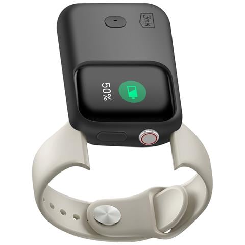 Custodia Batteria Induzione Per Apple Watch 40mm E 41mm Silicone Autonomia 15h, Nero - Foto 2