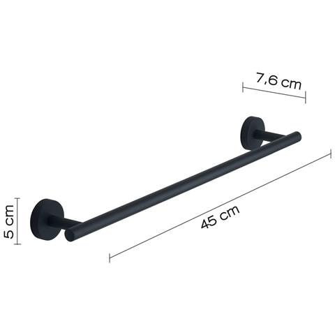 Portasalviette 45 Cm In Acciaio Inox E Cromall 2321-45 Serie Eros Nero Matt - Foto 2