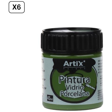 Pacco Da 6 Uds. Pittura Ceramica E Vetro 45 Ml Colore Verde - Foto 1
