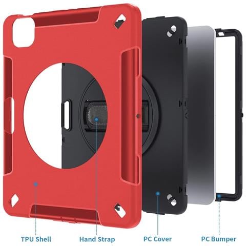 Custodia Per Ipad 3/2/1/pro 11"" Con Supporto E Tracolla Rossa - Foto 4