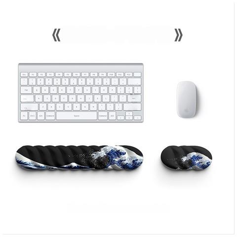 Combo Ergonomico Poggiapolsi Tastiera E Mouse Pad Per Sollievo Affaticamento Mani In Ufficio Multicolor2 - Foto 1