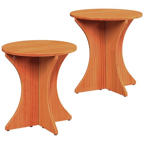 Tavolino da salotto 2 pcs Cera marrone 46 x 46 x 47 cm - Foto 1