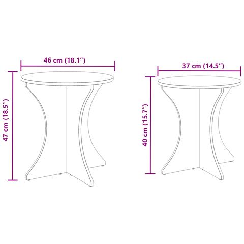 Tavolino da salotto 2 pcs Cera marrone 46 x 46 x 47 cm - Foto 9