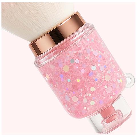 Pennello Per Fard Stile Serbatoio Di Cristallo Rosa - Strumento Per Trucco Con Testina A Fungo In Fibra Morbida - Foto 3