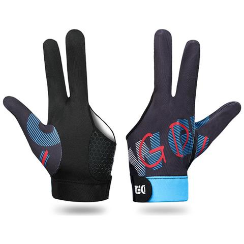 Guanto Da Biliardo A 3 Dita Antiscivolo Ad Alta Elasticità - Guanto Intero In Nylon Per Prestazioni Superiori Negli Sport Con Stecca Blue+black - Foto 1