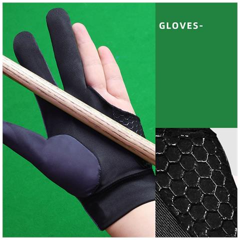 Guanto Da Biliardo A 3 Dita Antiscivolo Ad Alta Elasticità - Guanto Intero In Nylon Per Prestazioni Superiori Negli Sport Con Stecca Blue+black - Foto 2