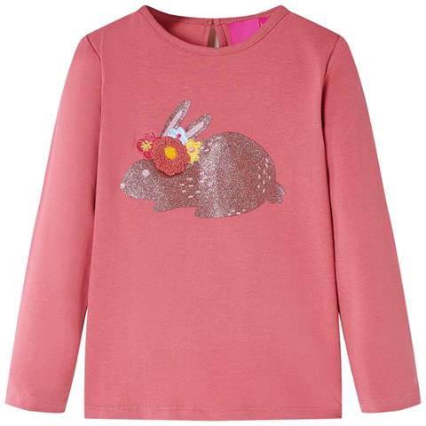 Maglietta da Bambina a Maniche Lunghe Rosa Antico 128 - Foto 1