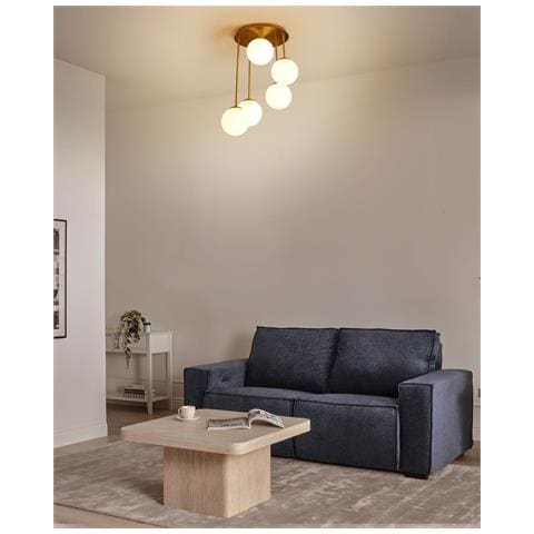 Lampadario A 5 Luci Riana Metallo Ottone - Foto 1