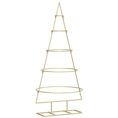 Albero di Natale in metallo con supporto Oro 125 cm - Foto 1