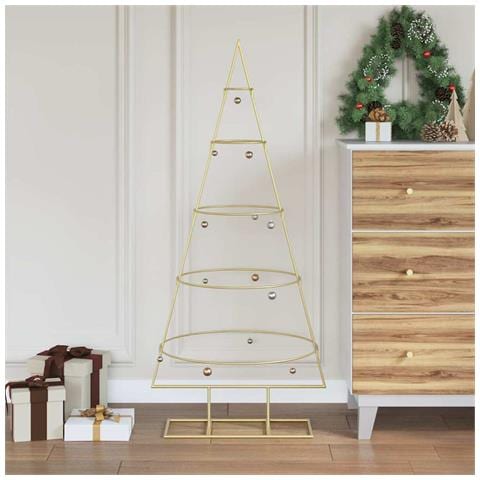 Albero di Natale in metallo con supporto Oro 125 cm - Foto 2