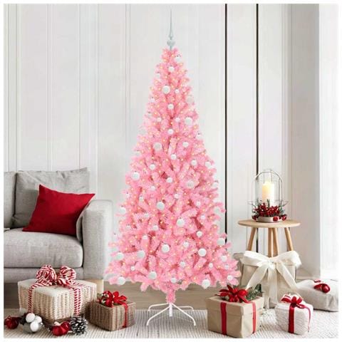 Albero di Natale con 300 LED con supporto Rosa 180 cm PVC - Foto 2