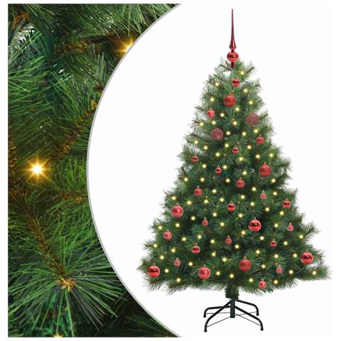 Albero di Natale artificiale con 150 LED Verde 150 cm PE e PVC - Foto 1