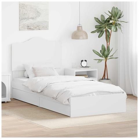 Letto con Contenitore Bianco 75 x 190 cm Legno multistrato - Foto 2