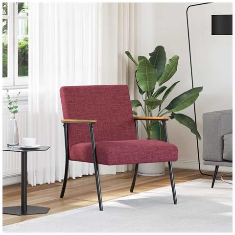 poltrona Rosso Vino 59 x 75 x 78 cm Tessuto - Foto 2