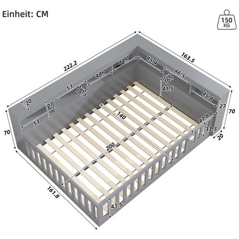 Letto Pratico Con Sponda Estensibile, Prese Usb E Vani Contenitori - Foto 3