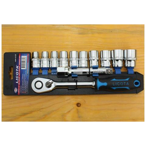 Set Chiavi A Bussola Industriali 1/2  (10-24mm) Con Cricchetto A 60 Denti - 12 Pezzi - Foto 1