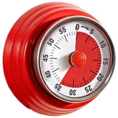 Timer Da Cucina Meccanico - Timer Magnetico Per Il Conto Alla Rovescia Per Cucinare E Cuocere Red - Foto 1