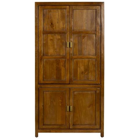 Armadio In Legno Marrone A 4 Ante, 90x40x180h Cm - Foto 2