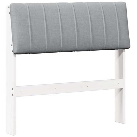 Testiera imbottita Grigio chiaro 80 cm Pino massello - Foto 1