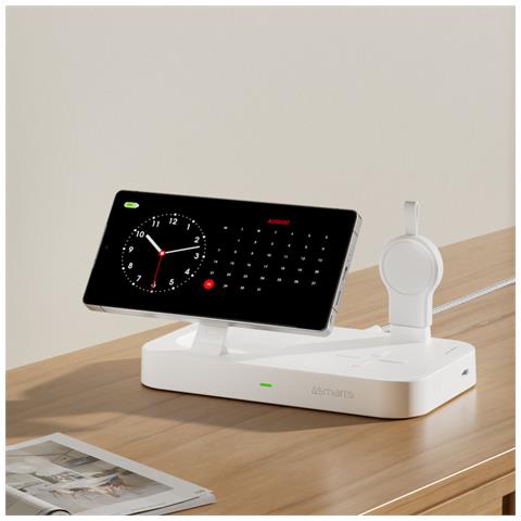 541368 Caricabatterie per dispositivi mobili Cuffie, Smartphone, Orologio intelligente Bianco AC Carica wireless Ricarica rapida Interno - Foto 4