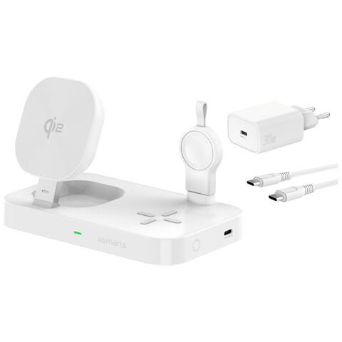 541368 Caricabatterie per dispositivi mobili Cuffie, Smartphone, Orologio intelligente Bianco AC Carica wireless Ricarica rapida Interno - Foto 1