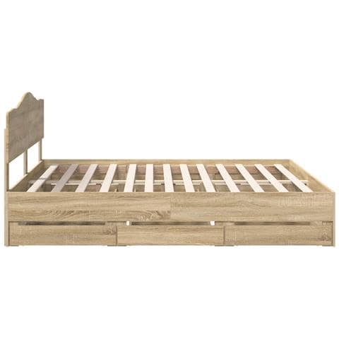 Struttura del letto con cassetto Rovere Sonoma 200 x 200 cm - Foto 9