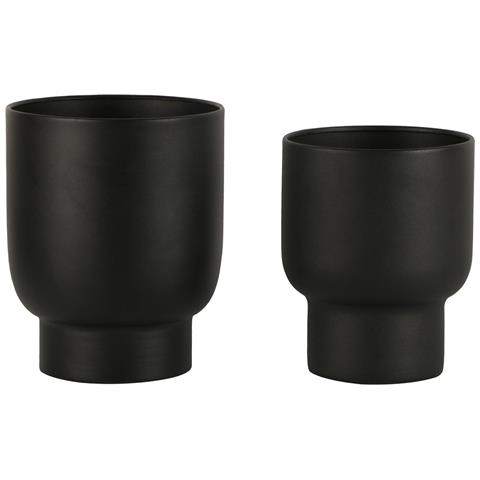 Set 2 Portavasi Fulda In Metallo Nero — Ø14 E Ø16 Cm - Foto 2