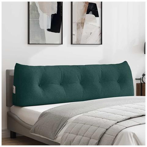 Cuscino per Schiena Verde Scuro 160 x 24 x 50 cm Tessuto - Foto 2