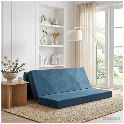 Divano Letto Pieghevole 180 x 67 x 45 cm Blu - Foto 2