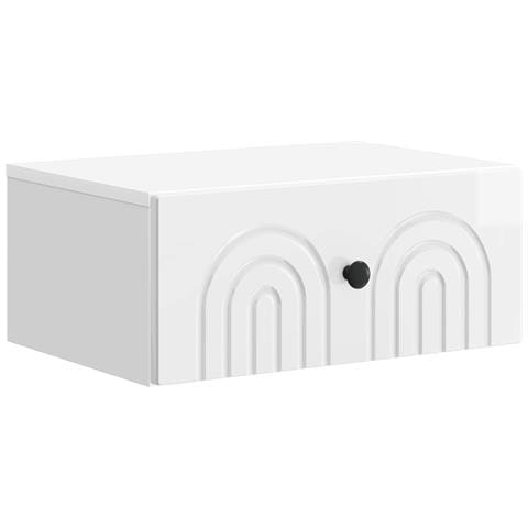 Mobiletto da notte a muro Bianco Lucido 49 x 34,5 x 20 cm - Foto 1